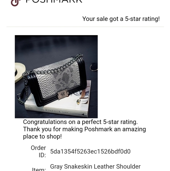 Red Snake Skin Quilted Leather Shoulder bag - Picture 5 of 5